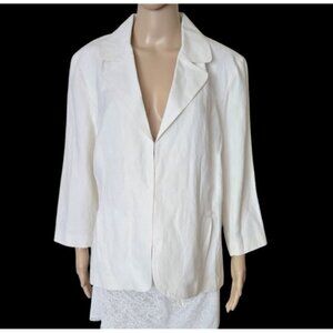 Chico’s silky Ease Vanya 3/4 eggshell Jacket Women’s Size 3